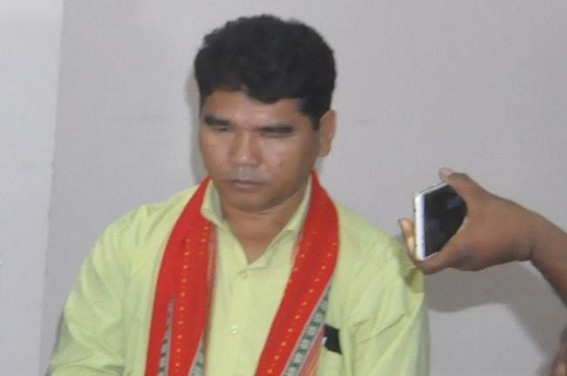 Mangal Debbarma 'again' seated pale and sad in BJP-IPFT alliance press meet